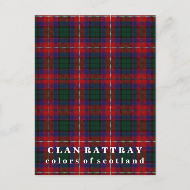 Farben von Scotland Clan Rattray Tartan Postkarte (Vorderseite)