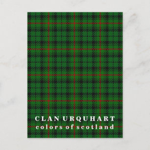 Farben von Scotland Clan Urquhart Tartan Postkarte