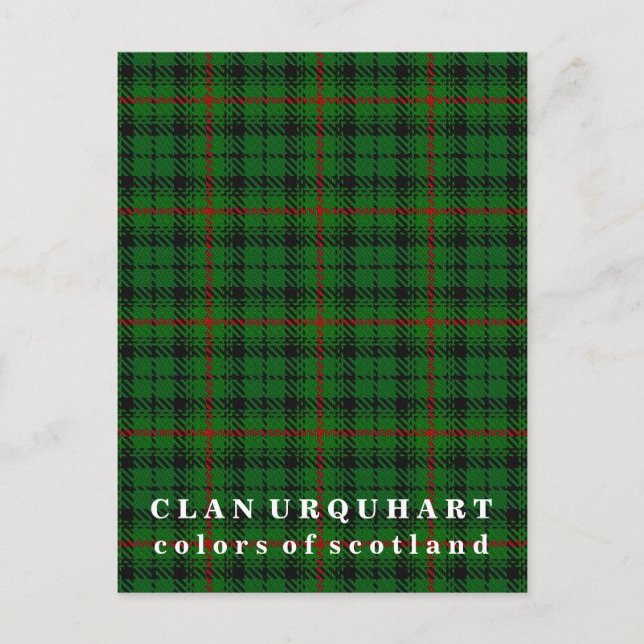 Farben von Scotland Clan Urquhart Tartan Postkarte (Vorderseite)