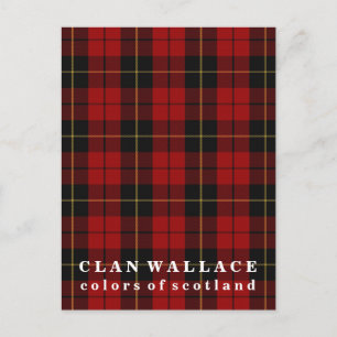 Farben von Scotland Clan Wallace Tartan Postkarte