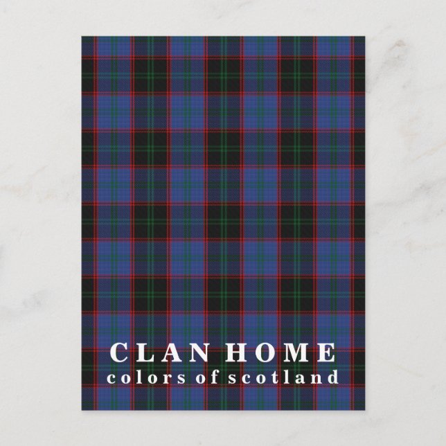 Farben von Scotland Clan Zuhause Tartan Postkarte (Vorderseite)