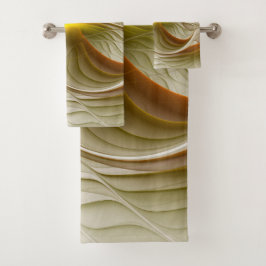 Farben Wertvoller Metalle, Abstraktes Fraktal Kuns Badhandtuch Set