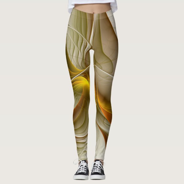 Farben Wertvoller Metalle, Abstraktes Fraktal Kuns Leggings (Vorderseite)