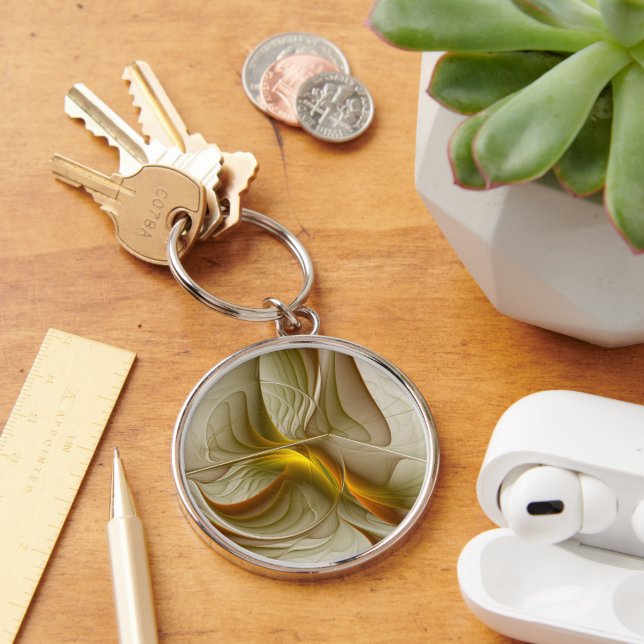 Farben Wertvoller Metalle, Abstraktes Fraktal Kuns Schlüsselanhänger (Schreibtisch)