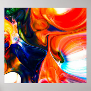 Farbenblende Explosion: Abstrakte Farbgebung Poster