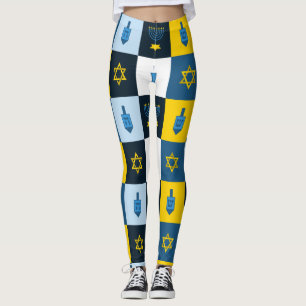 Farbenblock Hebräisch Chanukka Leggings