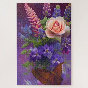 Farbenbrot - Lupinen und Rose Puzzle