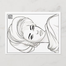 Färbende Postkarte | Frau des Stoffes