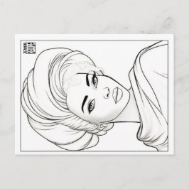 Färbende Postkarte | Frau des Stoffes
