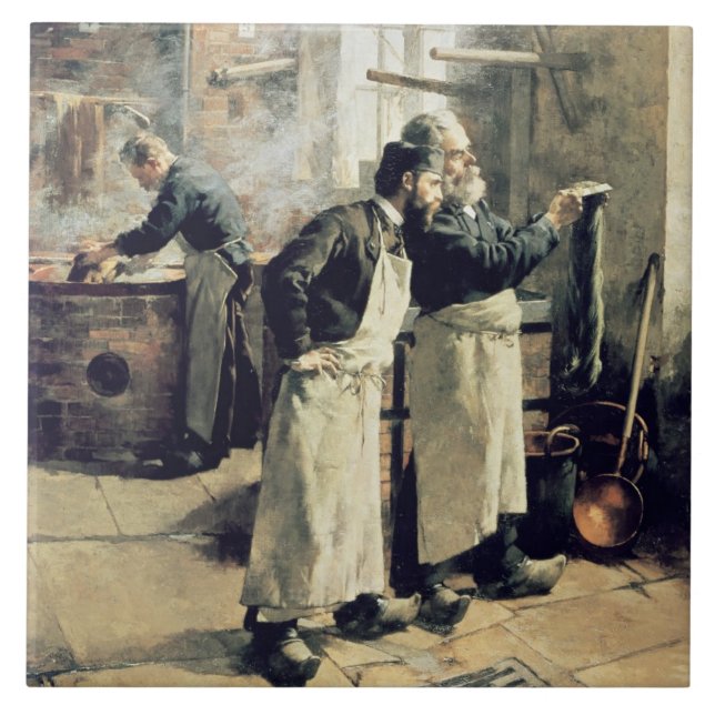 Färbende Werkstatt in den Gobelins, 19. Fliese (Vorderseite)