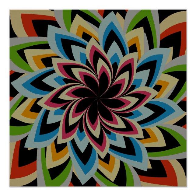 FARBENE SCHWIMMERBLUME POSTER (Vorderseite)