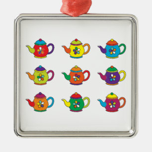 FARBENE TEAPOTS ORNAMENT AUS METALL