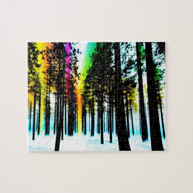 Farbeneinschläge durch Schwarzwald in der Silhouet Puzzle (Horizontal)