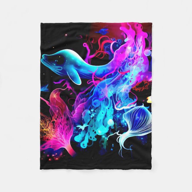 FARBENFANTASY SEA CREATURES FLEECE BLANKET (Vorderseite)