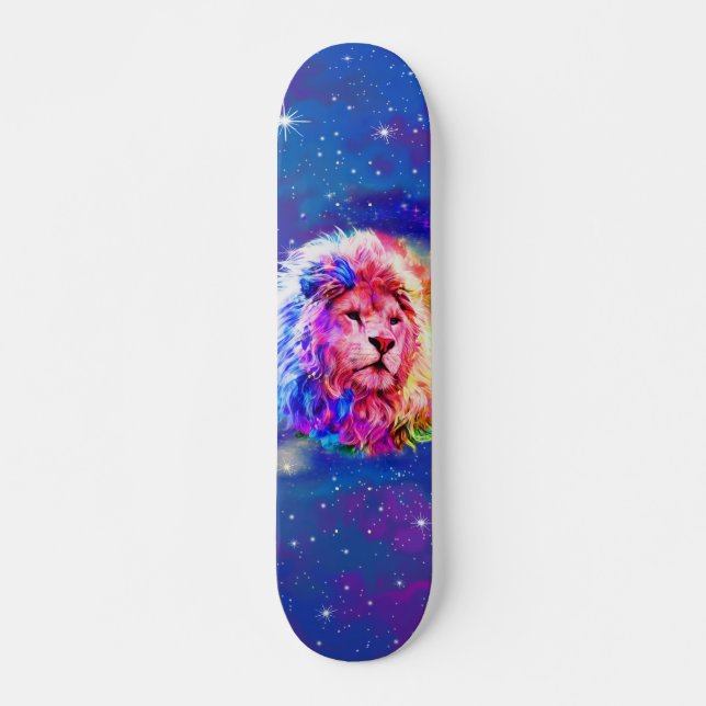 Farbenfarbener Löwenraum Skateboard (Vorne)