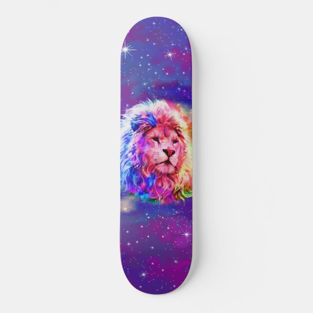 Farbenfarbener Löwenraum Skateboard (Vorderseite)