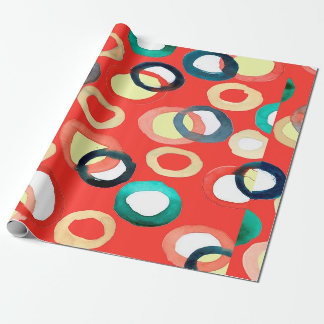 Farbenfarbenes Aquarell nahtloses Muster Geschenkpapier (Ungerollt)