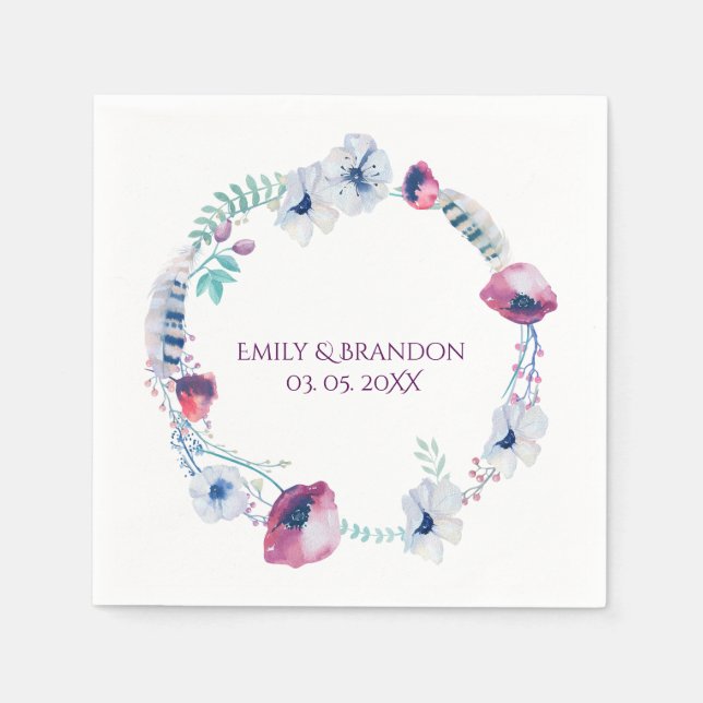 Farbenfarbenes Blumenkraut Serviette (Vorderseite)