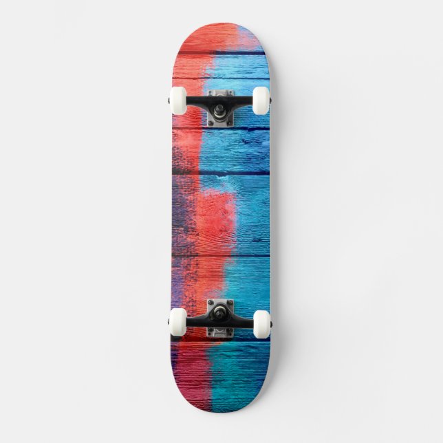 Farbenfarbenes Holz Abstrakt #10 Skateboard (Vorderseite)