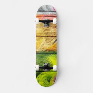 Farbenfarbenes Holz Abstrakt #9 Skateboard