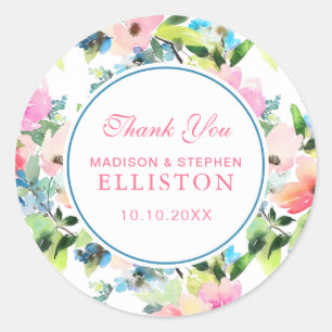 Farbenfarbenes Muster Vielen Dank Runder Aufkleber