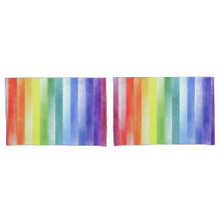 Farbenfarbenes vertikales Regenbogenmuster | Kissenbezug