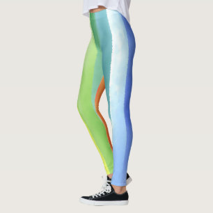Farbenfarbenes vertikales Regenbogenmuster Leggings