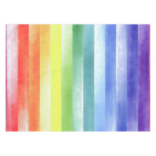 Farbenfarbenes vertikales Regenbogenmuster Tischdecke