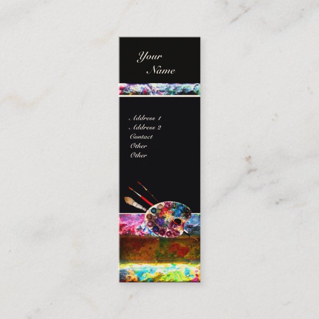 FARBENFARBPALETTE UND BRUSHEN MINI VISITENKARTE (Vorderseite)