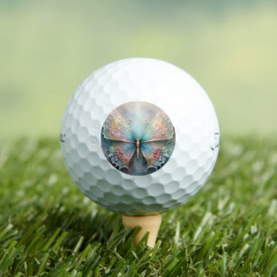 Farbenflüstern: Pastell-Fraktal-Schmetterlingstrau Golfball