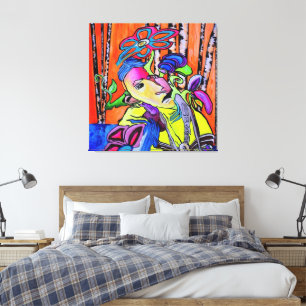 Farbenflüstern – Südwest-Cubist-Malerei Leinwanddruck