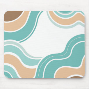 Farbenfroh, abstrakt, blau-orange braun mousepad
