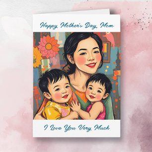 Farbenfroh Abstrakt Danke Mama Muttertag Karte