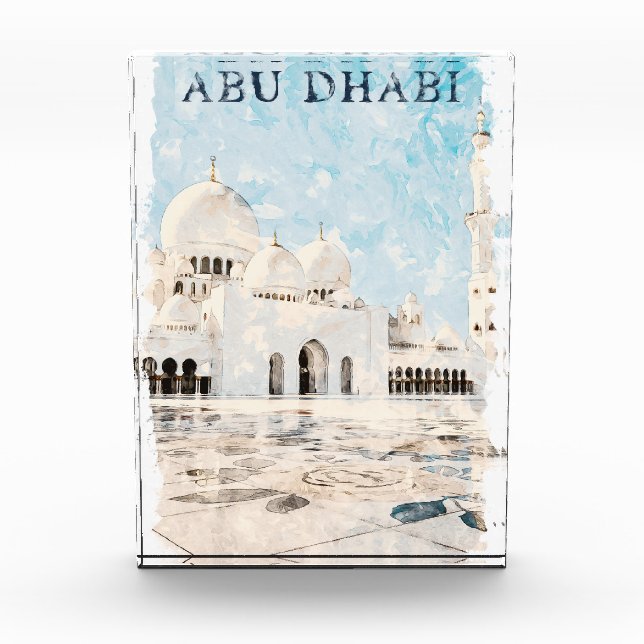 Farbenfroh Abu Dhabi VAE Denkmal Fotoblock (Vorderseite)