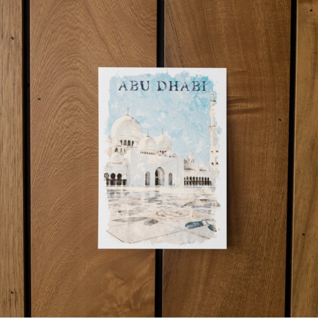 Farbenfroh Abu Dhabi VAE Denkmal Postkarte (abu dhabi mosque temple postcard)