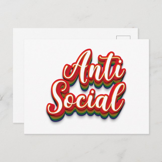 farbenfroh antisozial postkarte (Vorne/Hinten)