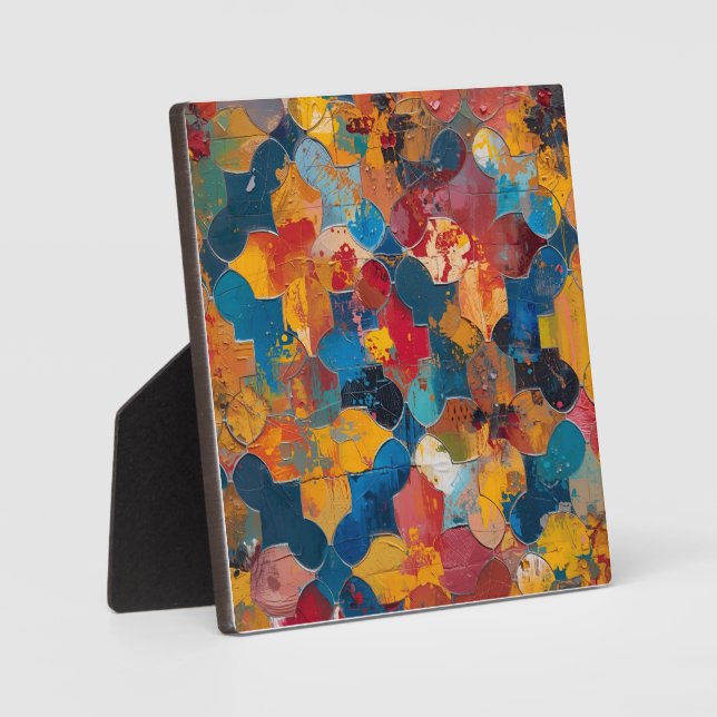 Farbenfroh Arabesque Abstrakt - Geometrisches Deko Fotoplatte (Vorderseite)