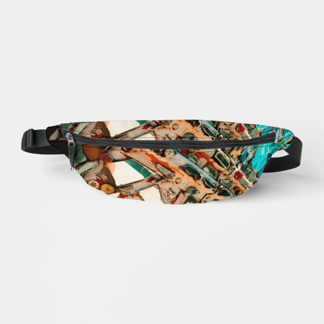 Farbenfroh aufgereihtes Mosaik Bauchtasche (Vorderseite)