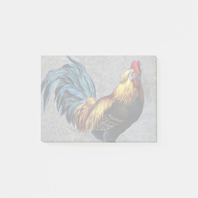 Farbenfroh Bantam Rooster Post-it Klebezettel (Vorderseite)