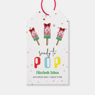 Farbenfroh, bereit zum Pop Eiscreme Babydusche Geschenkanhänger