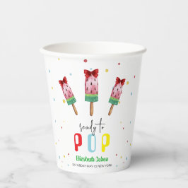 Farbenfroh, bereit zum Pop Eiscreme Babydusche Pappbecher