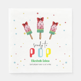Farbenfroh, bereit zum Pop Eiscreme Babydusche Serviette