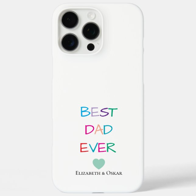 Farbenfroh "Bester Vater je" - Fun & Heartfelt Case-Mate iPhone Hülle (Rückseite)