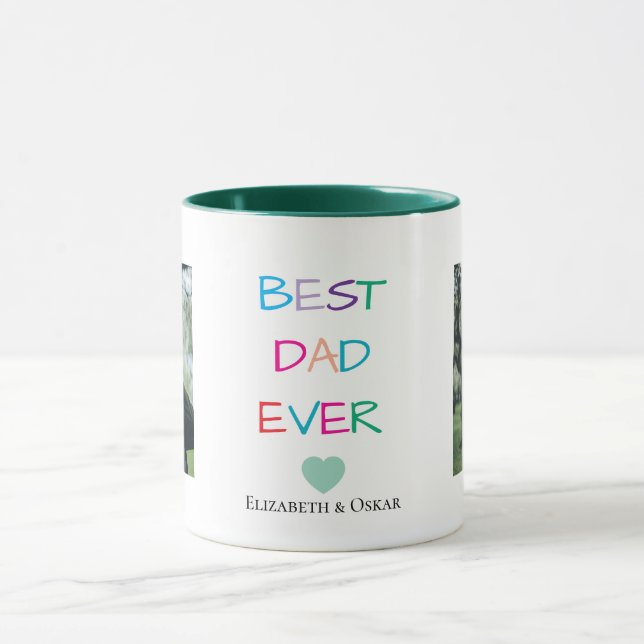 Farbenfroh "Bester Vater je" - Fun & Heartfelt Tasse (Zentrum)