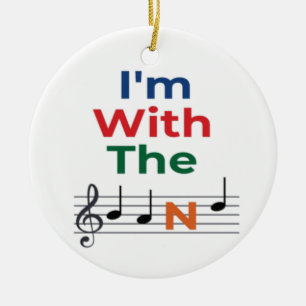farbenfroh bin ich mit dem Band Musiknotens Music  Keramik Ornament