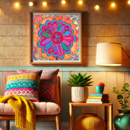 Farbenfroh bist du Blume Inspiration Klassenzimmer Poster