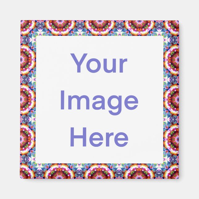 Farbenfroh Blau fett Grün hell Rosa Geometrie Magnet (Vorne)