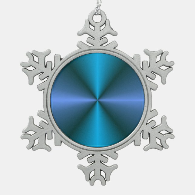 Farbenfroh Blau/Grün/Mauve> Weihnachtsschmuck Schneeflocken Zinn-Ornament (Vorderseite)
