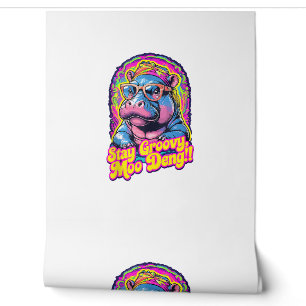 Farbenfroh Bleibe Groovy Moo Deng Pygmy Hippo Desi Tapete