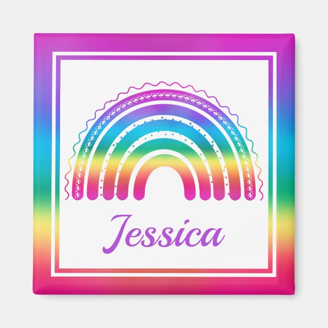 Farbenfroh Boho Rainbow Magnet (Vorne)